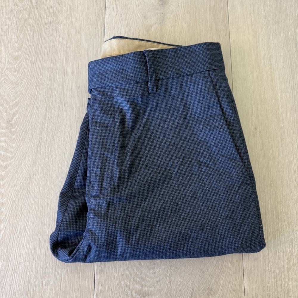 Banana Republic Pants Mens 31x32 Vitale Barberis Flannel 120s Blue Houndstooth